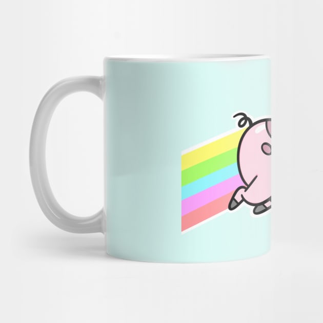 Happy Rainbow Pig by BluebrushArt